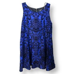 roz & ALI bright blue and black brocade party dress prom 16